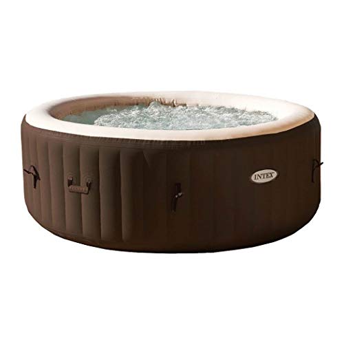 Intex PureSpa Bubble Massage 4 Person Capacity Puncture Resistant Inflatable Outdoor Hot Tub Spa with Soothing Jets